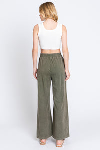 Mineral Washed Wide Leg Pant
