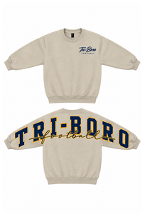 Oversized TRI-BORO Football Back + Sleeve Crewneck