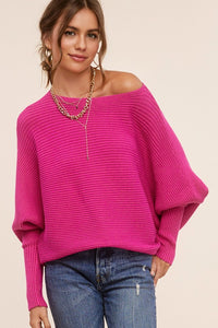 Pretty In Pink Off The Shoulder Sweater