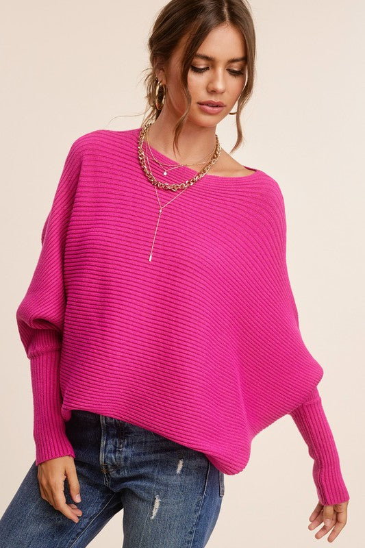 Pretty In Pink Off The Shoulder Sweater