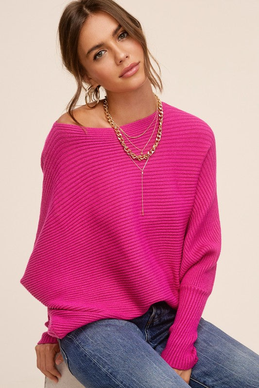 Pretty In Pink Off The Shoulder Sweater