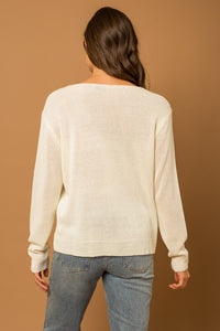 Round Neck Long Sleeve Sea Salt Sun Sweater