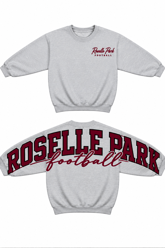Oversized Roselle Football Back + Sleeve Crewneck