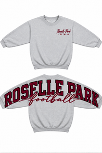 Oversized Roselle Football Back + Sleeve Crewneck
