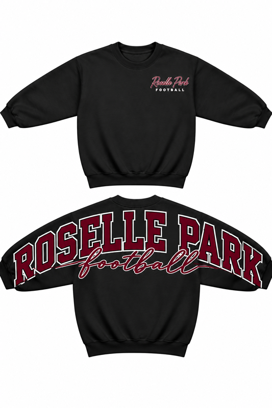 Oversized Roselle Football Back + Sleeve Crewneck
