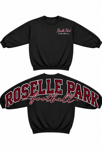 Oversized Roselle Football Back + Sleeve Crewneck
