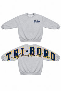 Oversized TRI-BORO Football Back + Sleeve Crewneck