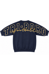 Oversized TRI-BORO Football Back + Sleeve Crewneck
