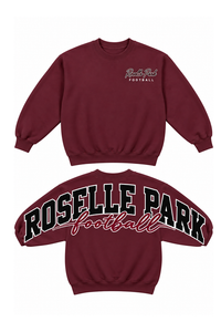 Oversized Roselle Football Back + Sleeve Crewneck