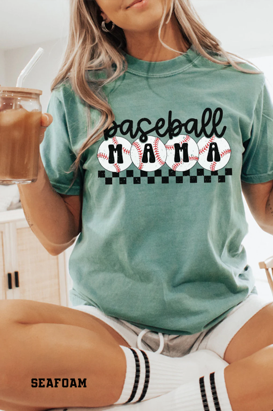 Baseball Checkered Mama Shirt