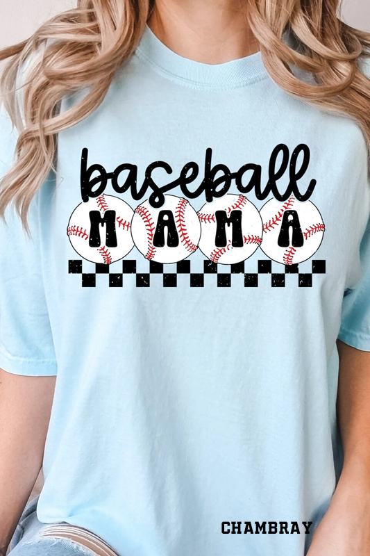 Baseball Checkered Mama Shirt