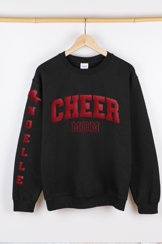 Personalized Puff Cheer Mom Sweatshirt