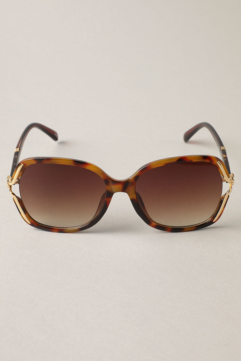 Leopard Frame Detailed Square Shape Sunglass