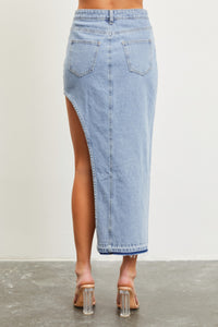 Asymmetric Denim Skirt