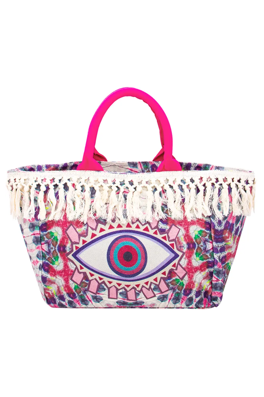 Fridge Multi Color Evil Eye Tote Bag