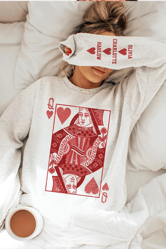 Queen of Hearts Personalized Valentine Crewneck