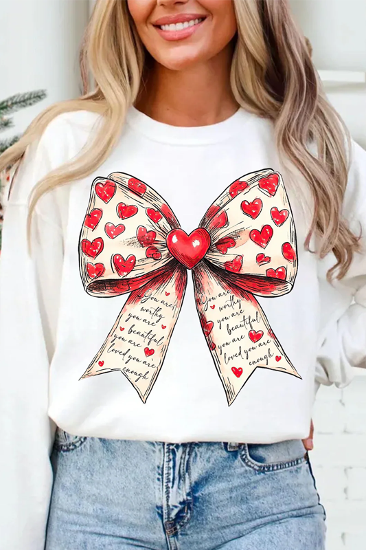 Valentine's day Heart Coquette Bow Letter