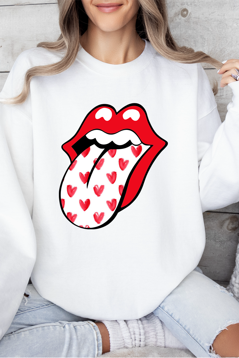 Rolling Stone Heart Tongue Crew Neck