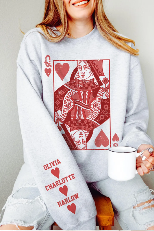 Queen of Hearts Personalized Valentine Crewneck