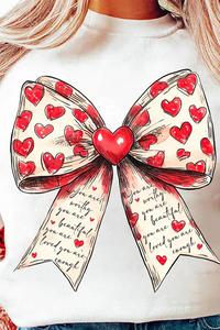 Valentine's day Heart Coquette Bow Letter