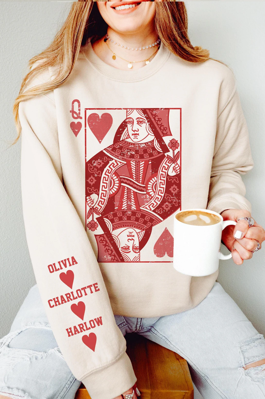 Queen of Hearts Personalized Valentine Crewneck