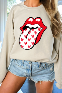 Rolling Stone Heart Tongue Crew Neck