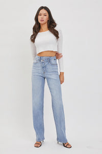 Slanted Button Jeans