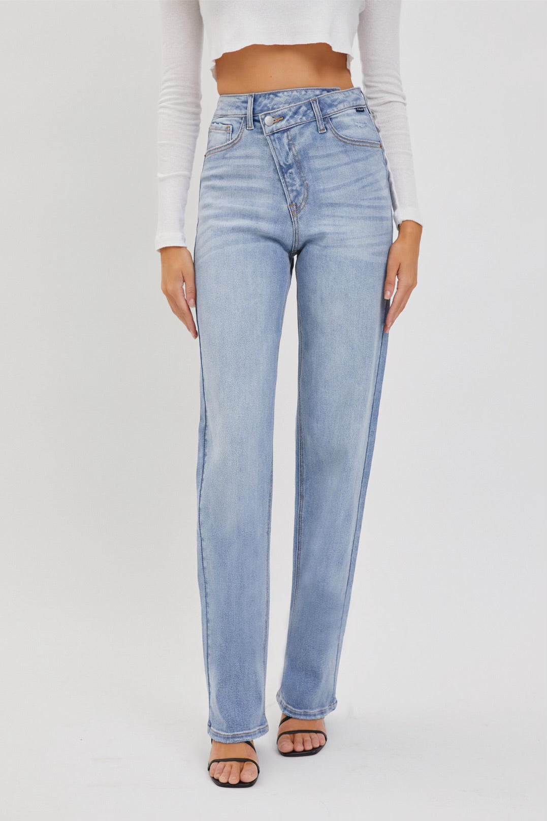 Slanted Button Jeans