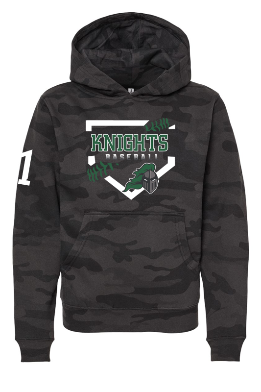 Youth Knights Midweight Hoodie - Black Camo