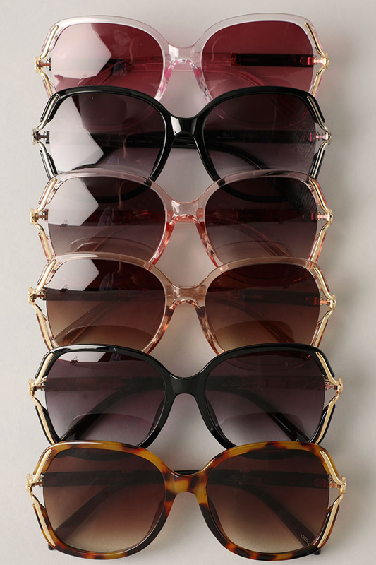 Leopard Frame Detailed Square Shape Sunglass