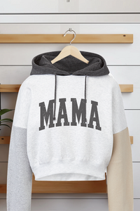 Color Block Crop Mama Hoodie