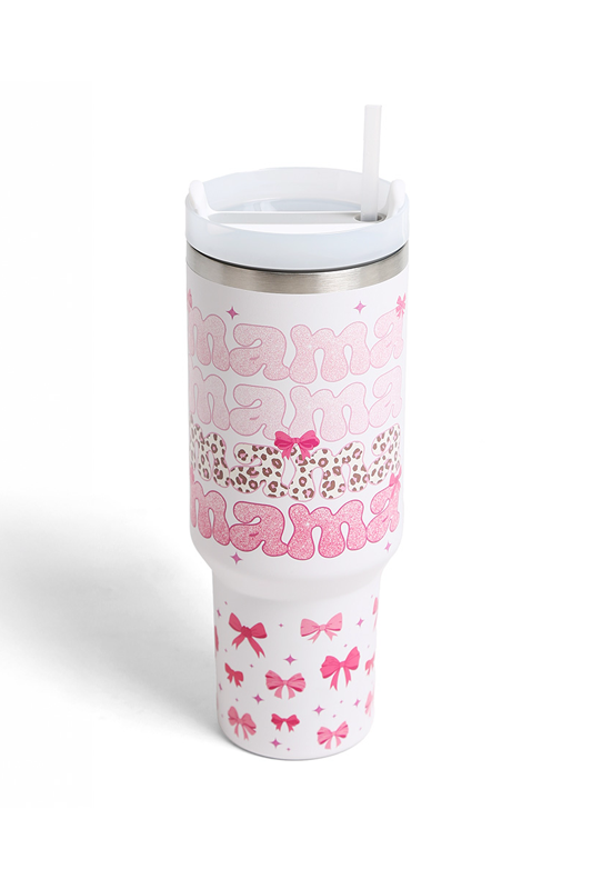 MAMA Message Bow Pattern Printed 40oz Tumbler