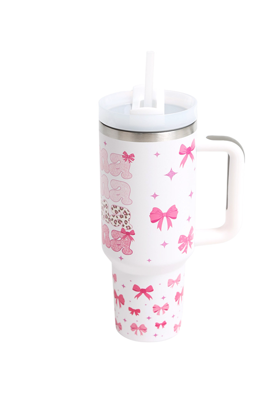 MAMA Message Bow Pattern Printed 40oz Tumbler