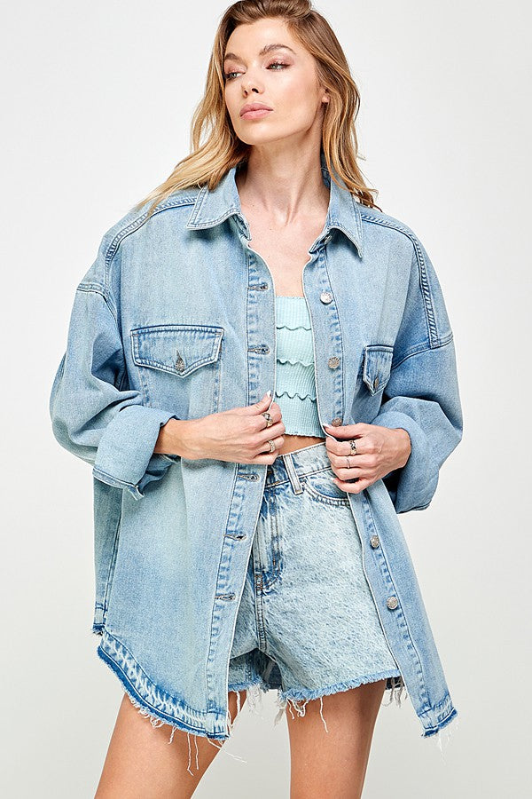 Denim Over-sized Shirt