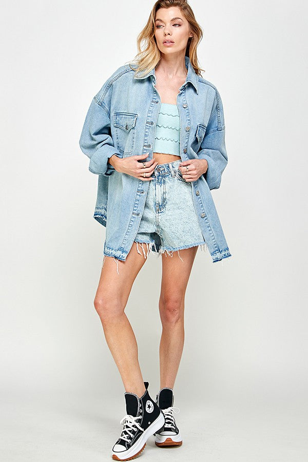 Denim Over-sized Shirt