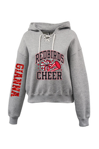 Red Birds Cheer Lace up Pullover
