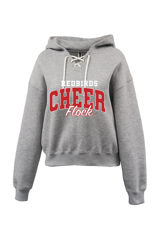 Red Birds Cheer Lace up Pullover
