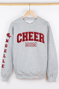 Personalized Puff Cheer Mom Sweatshirt