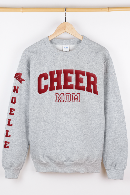 Personalized Puff Cheer Mom Sweatshirt
