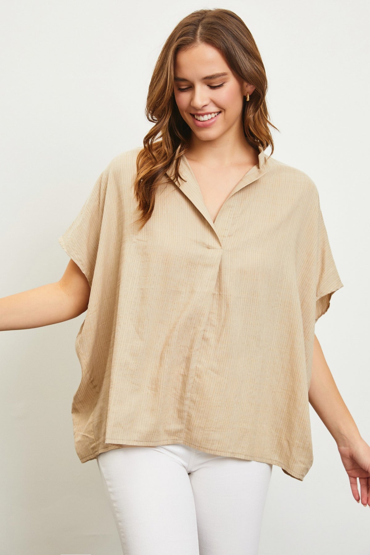 Textured High Low Shirt