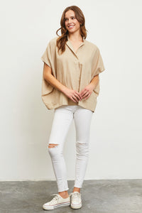 Textured High Low Shirt