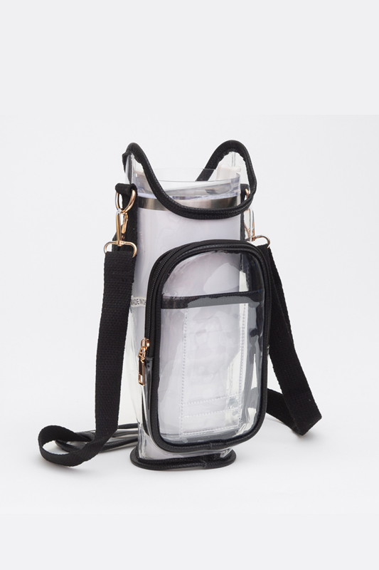 Transparent Tumbler Carrier Holder Crossbody Bag