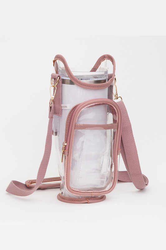 Transparent Tumbler Carrier Holder Crossbody Bag