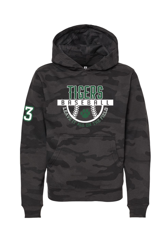 Youth Tigers Midweight Hoodie - Black Camo