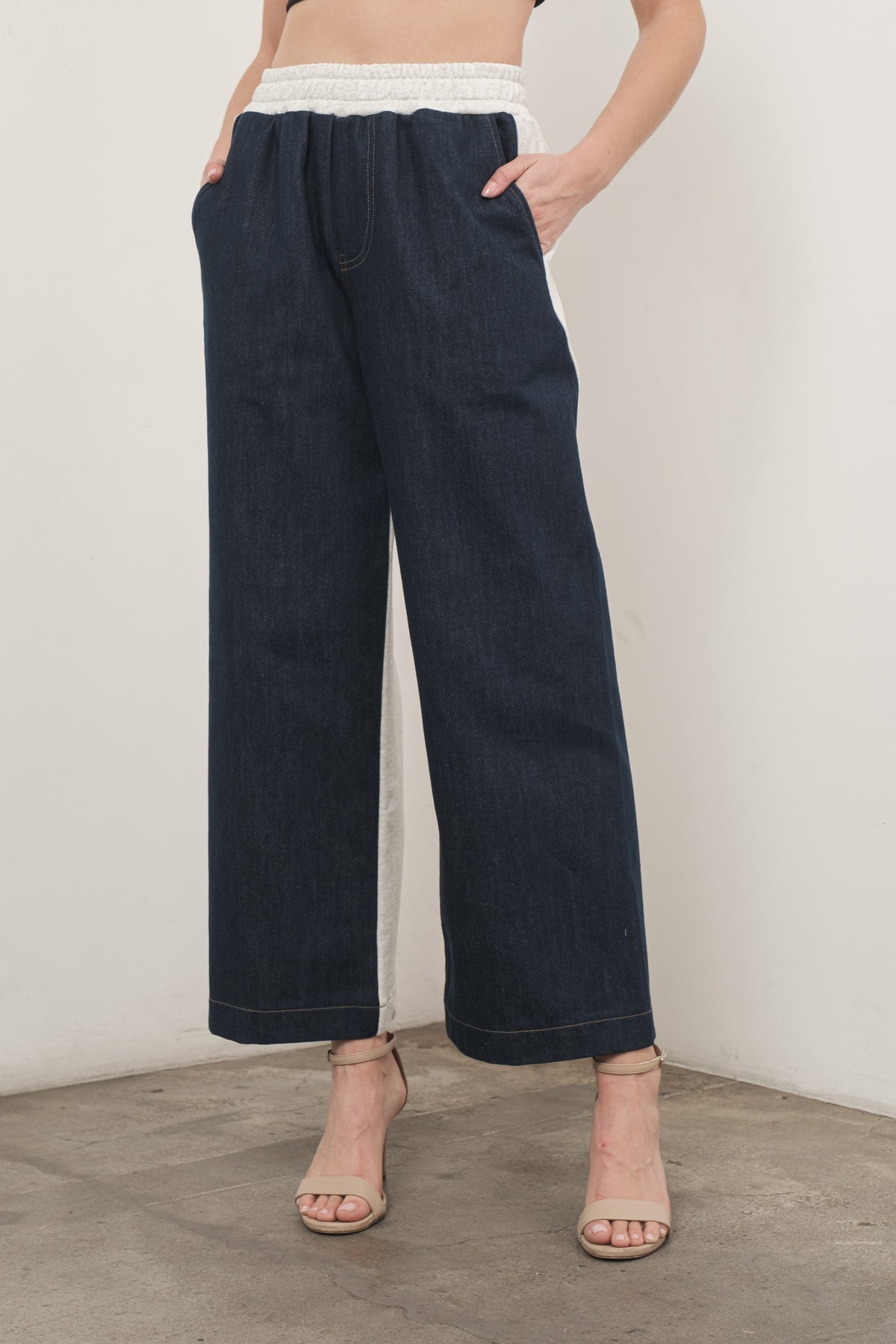 Sweat & Denim Mix Pant