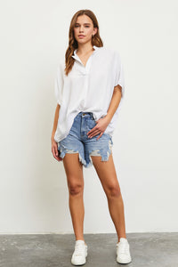 Textured High Low Shirt